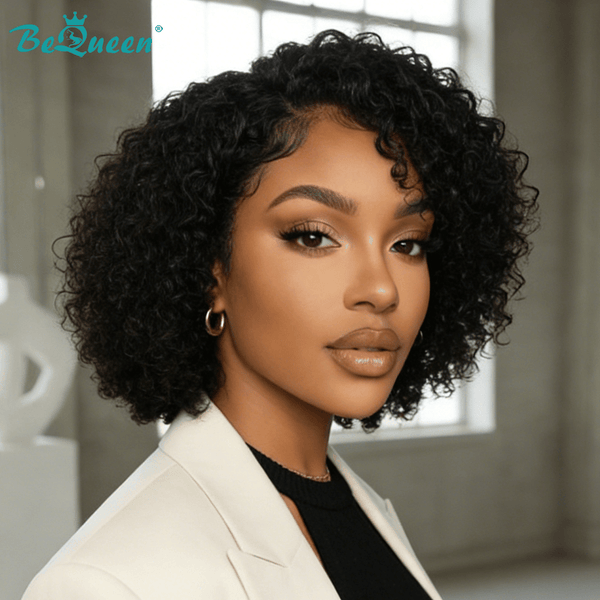 BeQueen Wig Bequeen Curly 1B Color Special Style Bob Wig-1