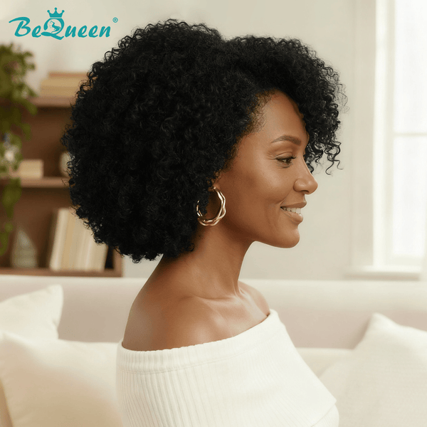 BeQueen Wig Bequeen Curly Short Cut Glueless Bob Wig