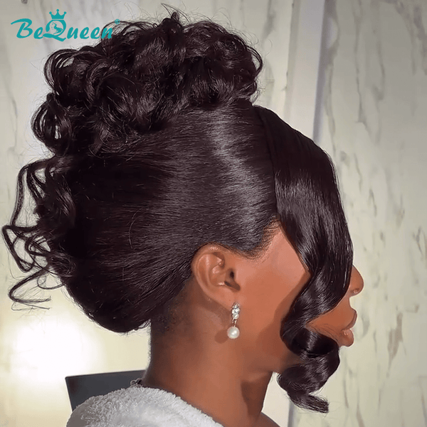 BeQueen Wig WEDDING WIG Bequeen Curly Updo Bun Wedding Wig