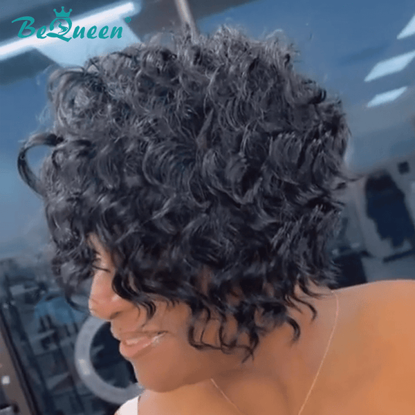 BeQueen Wig PIXIE WIGS Bequeen Curly Wave Side Part Sexy Pixie Wig