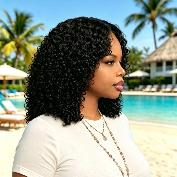 BeQueen Wig Bequeen Curly Wavy Glueless Bob Wig