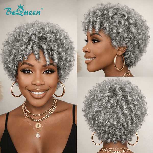 BeQueen Wig PIXIE WIGS Bequeen Elegance Curly Salt and Pepper Wig