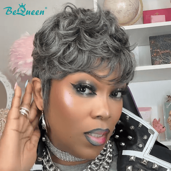 BeQueen Wig PIXIE WIGS Bequeen Elegance Salt and Pepper Wig