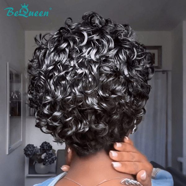 BeQueen Wig PIXIE WIGS Bequeen Elegant Side Part Finger Wave Lace Wig