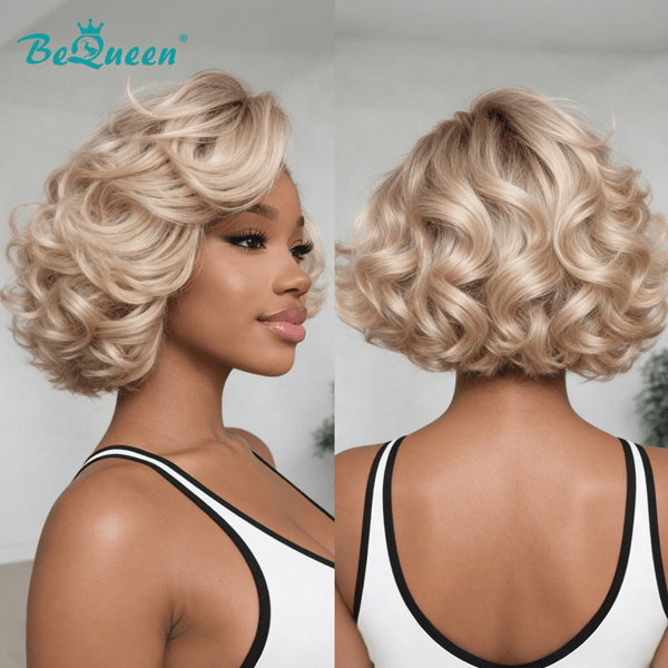 BeQueen Wig Bequeen Fashion Champagne Color Frontal Lace Bob Wig