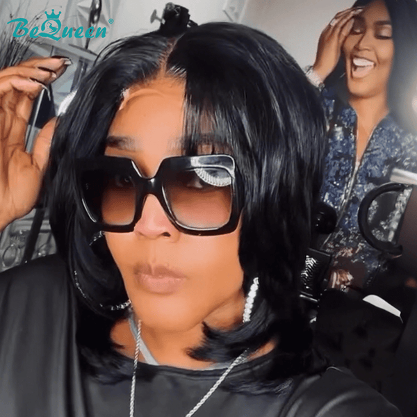 BeQueen Wig Bequeen Fashion Long Black Bob Wig