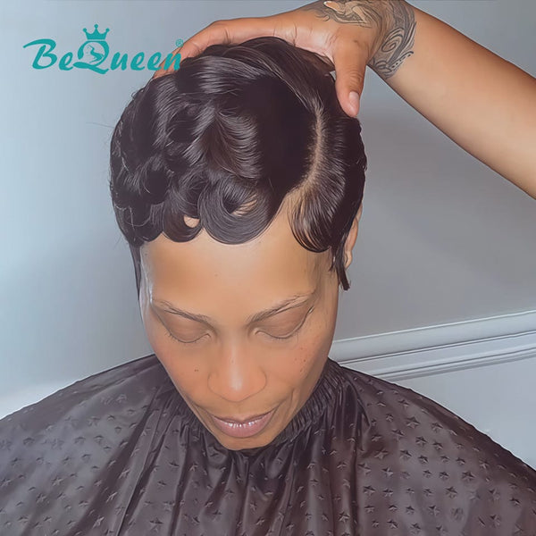 BeQueen Wig FULL LACE WIG Bequeen Finger Wave Pixie Cut Full Lace Wig