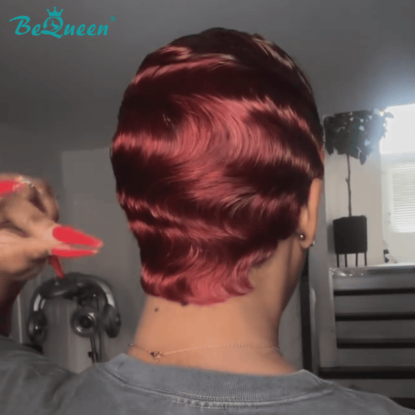 BeQueen Wig PIXIE WIGS Bequeen Finger Wave Short Cut Lace Wig