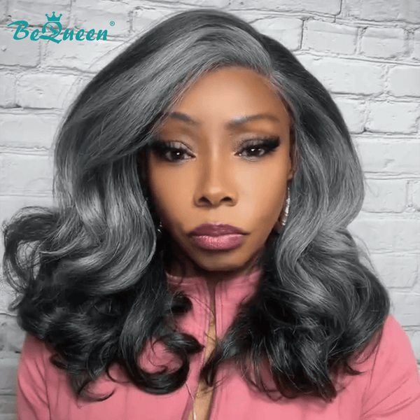 BeQueen Wig Bequeen Frontal Grey Special Made Salt & Pepper Lace Wig