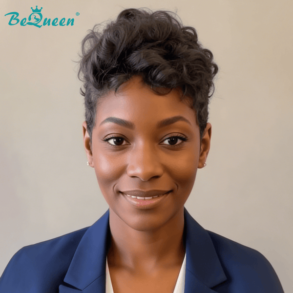 BeQueen Wig PIXIE WIGS Bequeen Full Lace Special Scalp Finger Wave Pixie Wig
