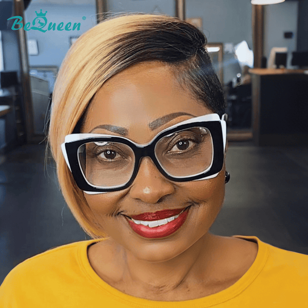 BeQueen Wig TOPPER & MOHAWK Bequeen Gold Side Part Straight Topper