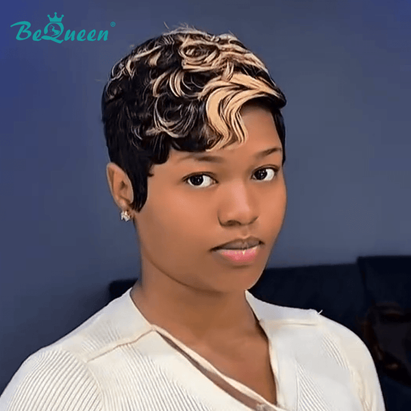 BeQueen Wig PIXIE WIGS Bequeen Golden Chic Pixie Machine Made Wig