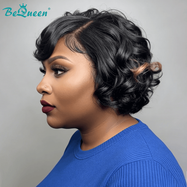 BeQueen Wig Bequeen Highlight Bronze Wave Frontal Lace Bob Wig