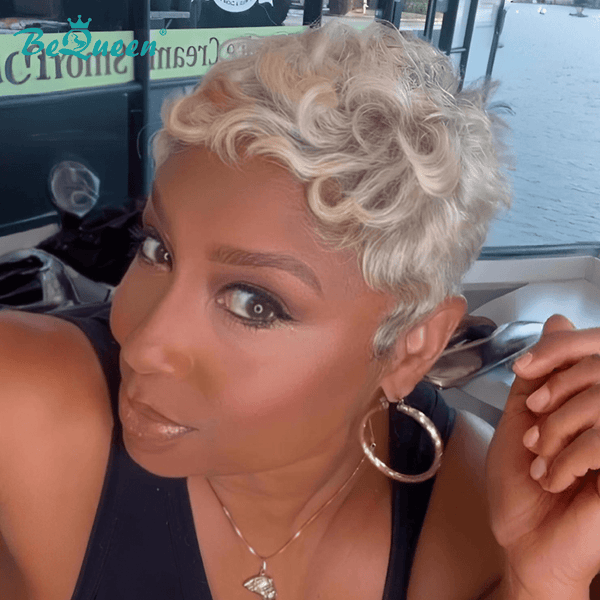 BeQueen Wig FULL LACE WIG Bequeen Highlight Short Wave Pixie Lace Wig