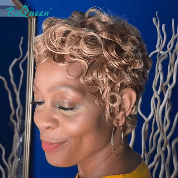BeQueen Wig PIXIE WIGS Bequeen Light Color Finger Wave Pixie Wig