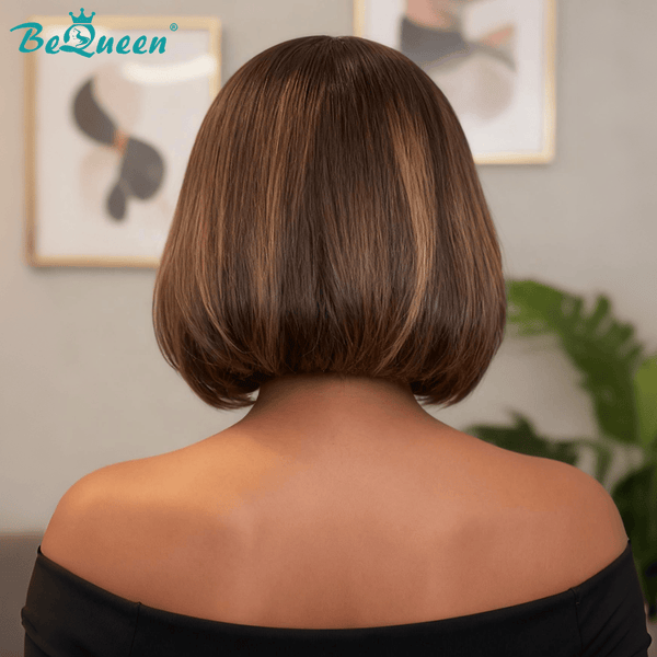 BeQueen Wig Luxurious Customized Wigs Bequeen Luxurious Customized Brown Bob Wig