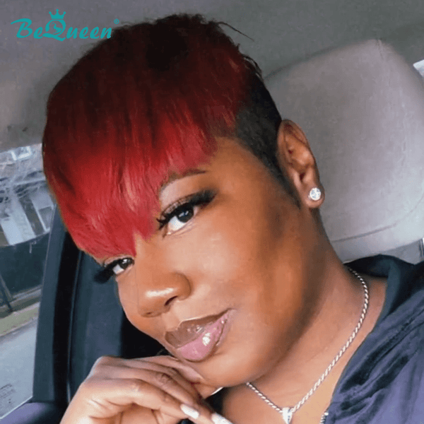 BeQueen Wig TOPPER & MOHAWK Bequeen Machine Made Red Topper