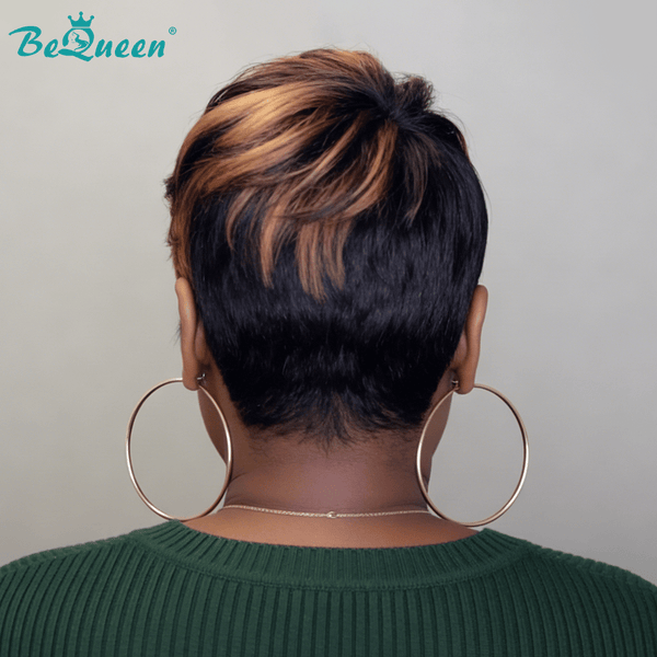 BeQueen Wig PIXIE WIGS Bequeen Mixed Brown Side Part Frontal Lace Pixie Wig