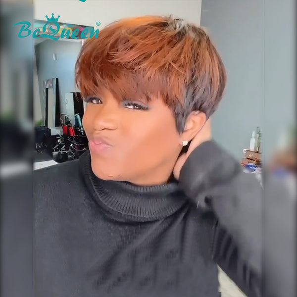 BeQueen Wig PIXIE WIGS Bequeen Natural Black And Brown Pixie Wig