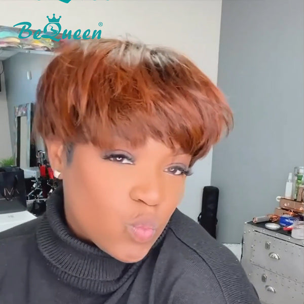 BeQueen Wig PIXIE WIGS Bequeen Natural Black And Brown Pixie Wig