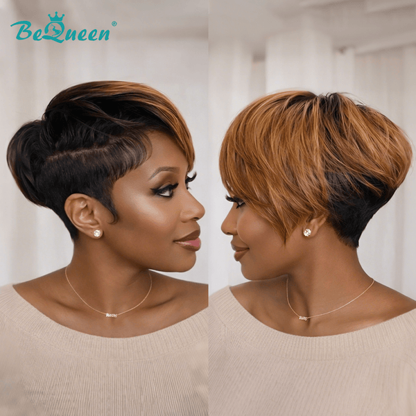 BeQueen Wig PIXIE WIGS Bequeen Natural Black & Golden Sunset Pixie Lace Wig