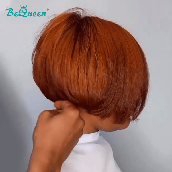 BeQueen Wig Bequeen Neat Orange Side Part Bob Lace Wig