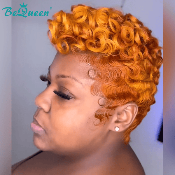 BeQueen Wig FULL LACE WIG Bequeen Orange Finger Wave Full Lace Wig
