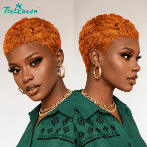 BeQueen Wig PIXIE WIGS Bequeen Orange Sexy Wave Pixie Wig
