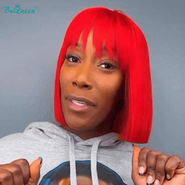 BeQueen Wig Bangs wig Bequeen Orange Short Bangs Wig