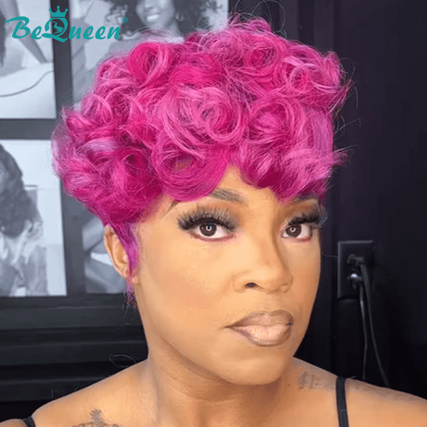 BeQueen Wig FULL LACE WIG Bequeen Pink Curly Sexy Full Lace Wig