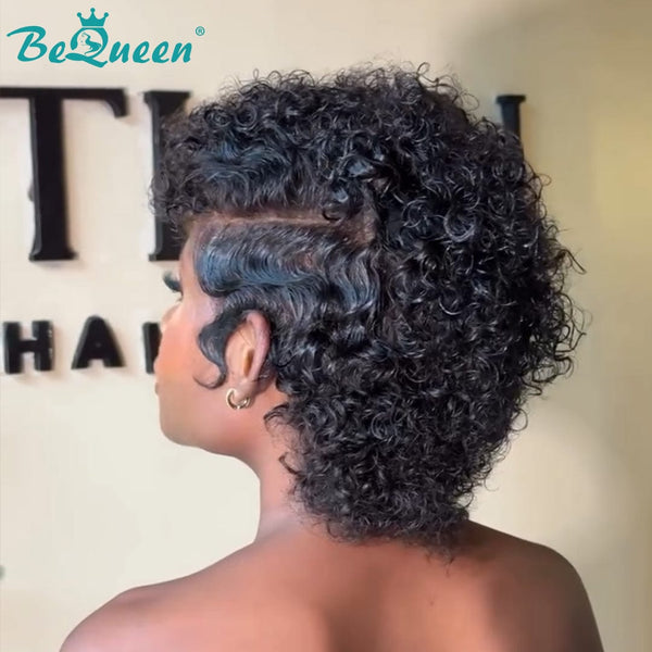 BeQueen Wig FULL LACE WIG Bequeen Pixie Cut 100% Human Hair Curly Full Lace Wig