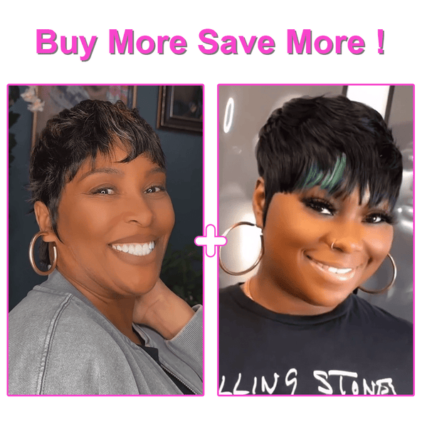 BeQueen Wig PIXIE WIGS 2 WIG-A Bequeen Pixie Cut Brown Color Machine Made Wig