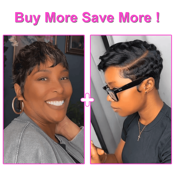 BeQueen Wig PIXIE WIGS 2 WIG-B Bequeen Pixie Cut Brown Color Machine Made Wig