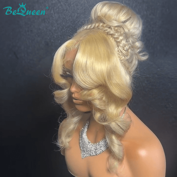 BeQueen Wig WEDDING WIG BeQueen Platinum Blonde Lace Front Braid-Up Wedding Wig