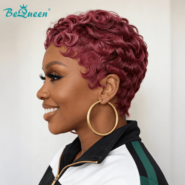 BeQueen Wig PIXIE WIGS Bequeen Purple Finger Wave Pixie Wig