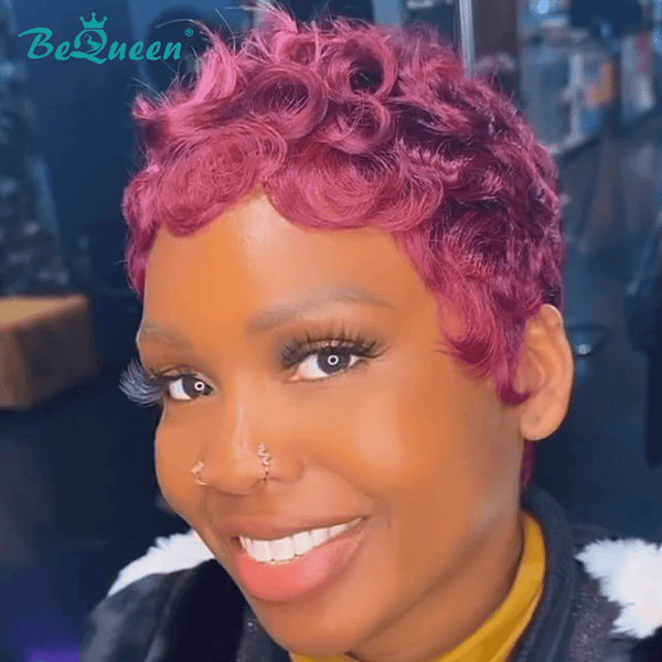 BeQueen Wig PIXIE WIGS Bequeen Purple Finger Wave Pixie Wig