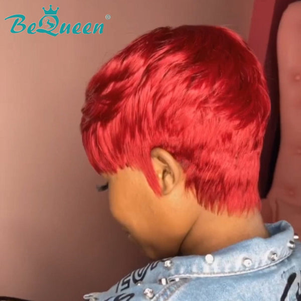 BeQueen Wig PIXIE WIGS Bequeen Red Machine Made Short Pixie Wig
