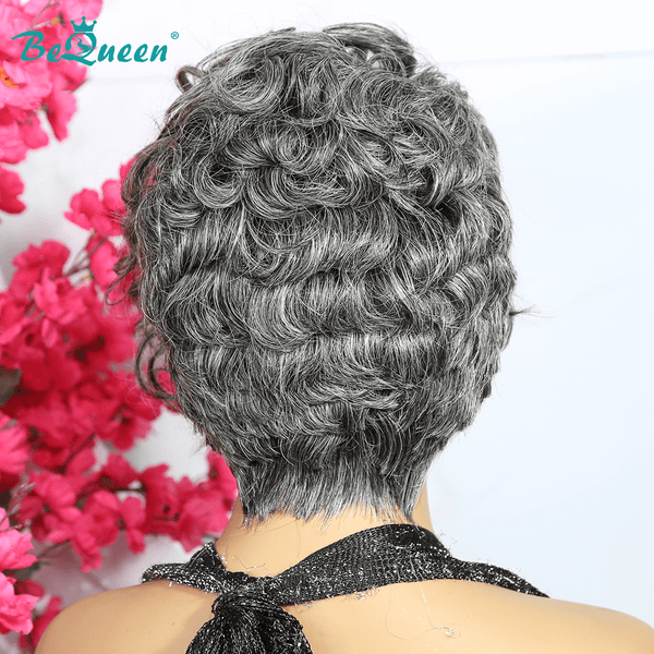 BeQueen Wig PIXIE WIGS Bequeen Salt And Pepper 13X4 Frontal Lace Wig