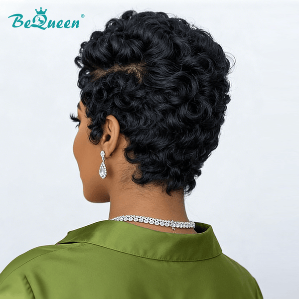 BeQueen Wig PIXIE WIGS Bequeen Sexy Finger Wave Lace Pixie Cut Wig