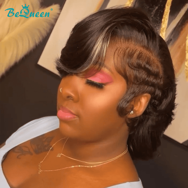 BeQueen Wig Mullet Wig Bequeen Sexy Highlight Grey Side Part Mullet Wig