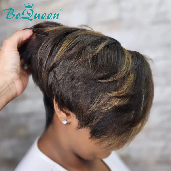 BeQueen Wig PIXIE WIGS Bequeen Sexy Pixie Style 1B Mix 27# Short Cut Wig