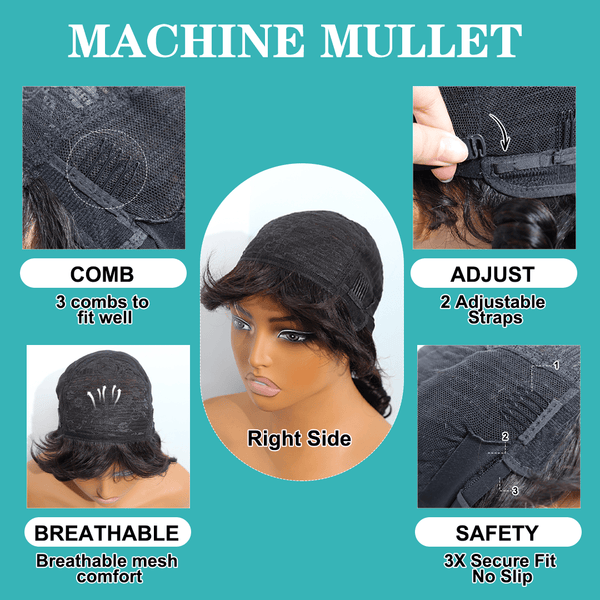 BeQueen Wig Mullet Wig Bequeen Sexy Short Mullet Wig
