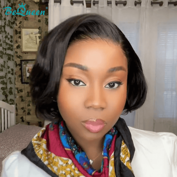 BeQueen Wig Bequeen Sexy Side Part Short Bob Lace Wig