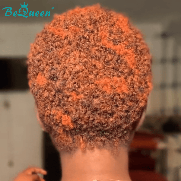 BeQueen Wig FULL LACE WIG Bequeen Short Curly Pixie Two Colors 100% Human Hair Lace Wig