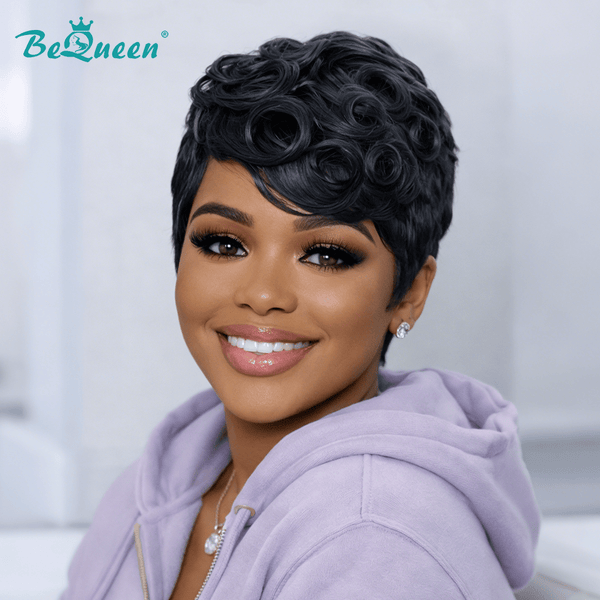 BeQueen Wig PIXIE WIGS Bequeen Short Kinky Curly Pixie Lace Wig