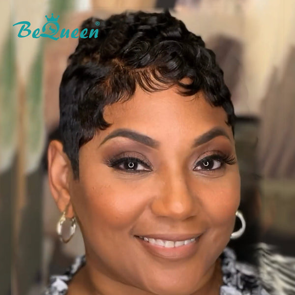 BeQueen Wig FULL LACE WIG Bequeen Short Pixie Cut 100% Human Hair Full Lace Wig