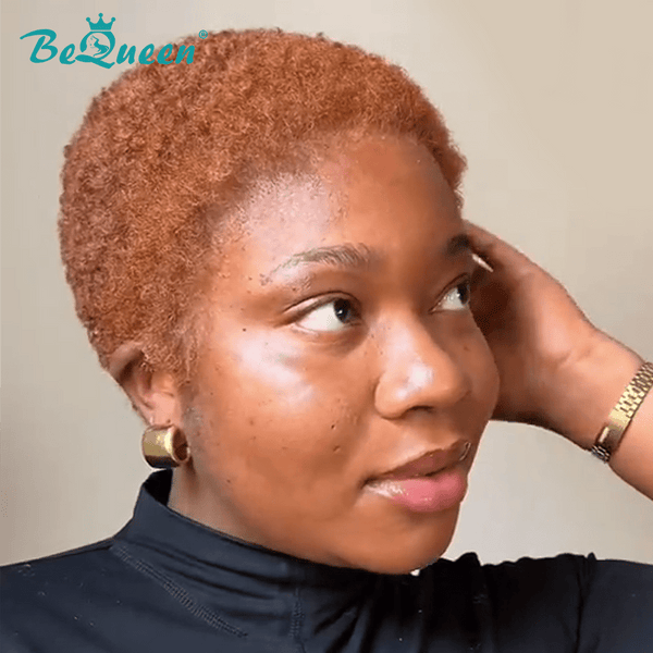 BeQueen Wig FULL LACE WIG Bequeen Short Pixie Cut Brown 100% Human Hair Full Lace Wig