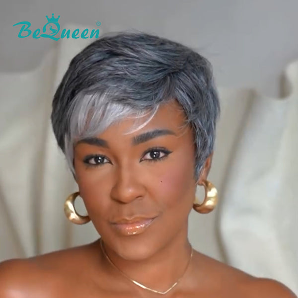 BeQueen Wig Luxurious Customized Wigs Bequeen Short Pixie Cut Human Hair Wig