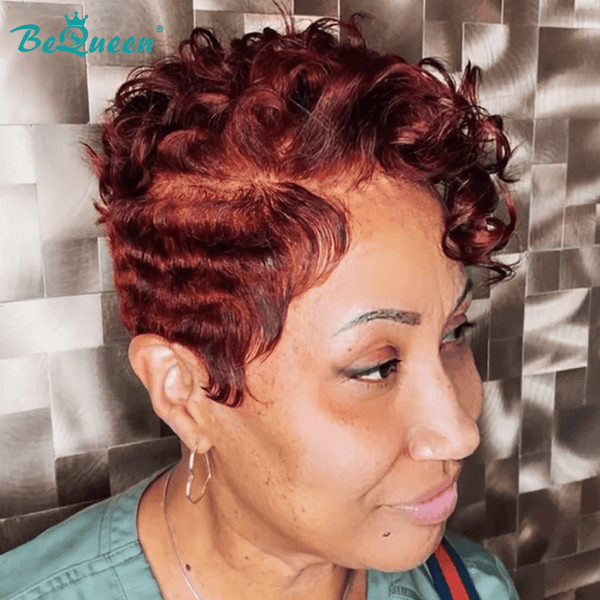 BeQueen Wig FULL LACE WIG Bequeen Side Part Curly Red Full Lace Wig