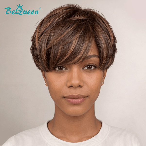 BeQueen Wig PIXIE WIGS Bequeen Two Brown Colors Pixie Wig